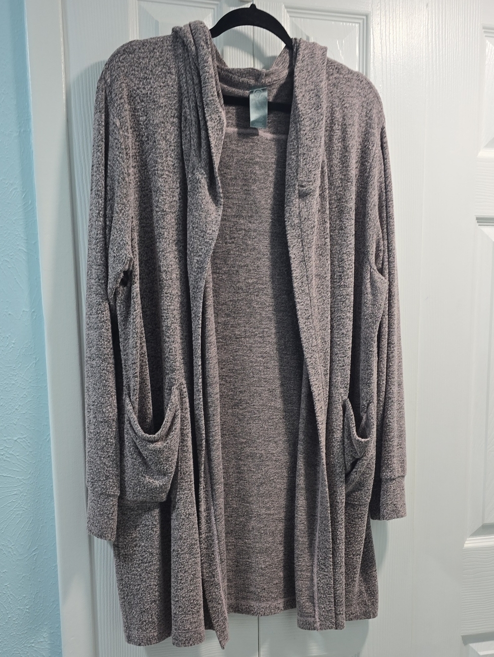 Champion Open-Front Hooded Cardigan - Heather Gray